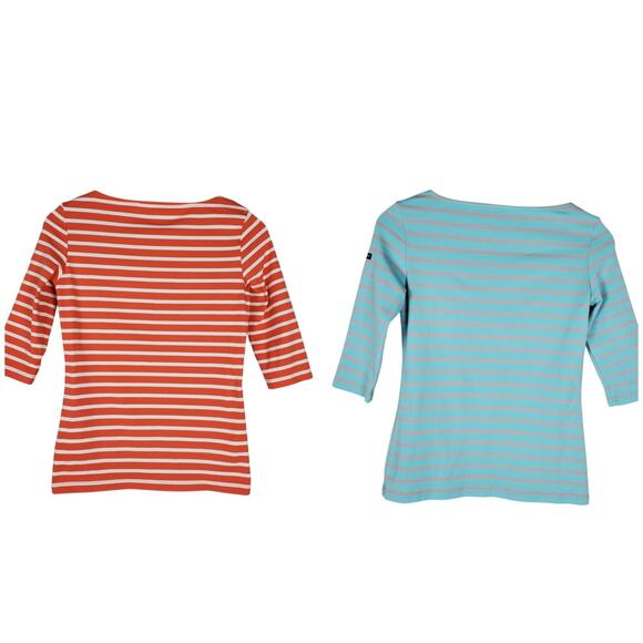 Lot Of 2 Saint James Garde Cote Striped Shirt Sz 4 3/4 Sleeve UV Nautical Preppy - Picture 6 of 16